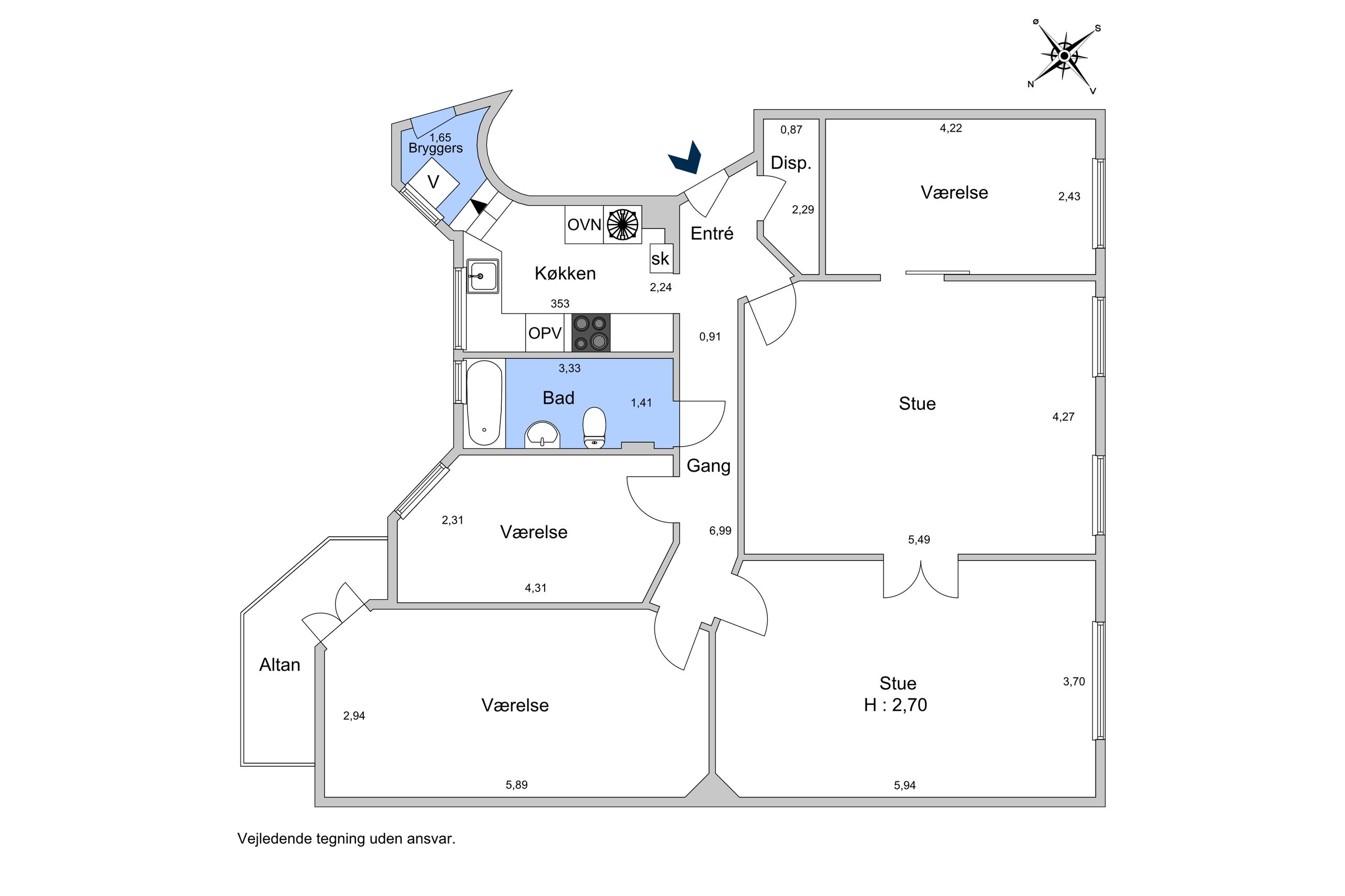 Rørholmsgade 14, 4. th, København K - Plantegning