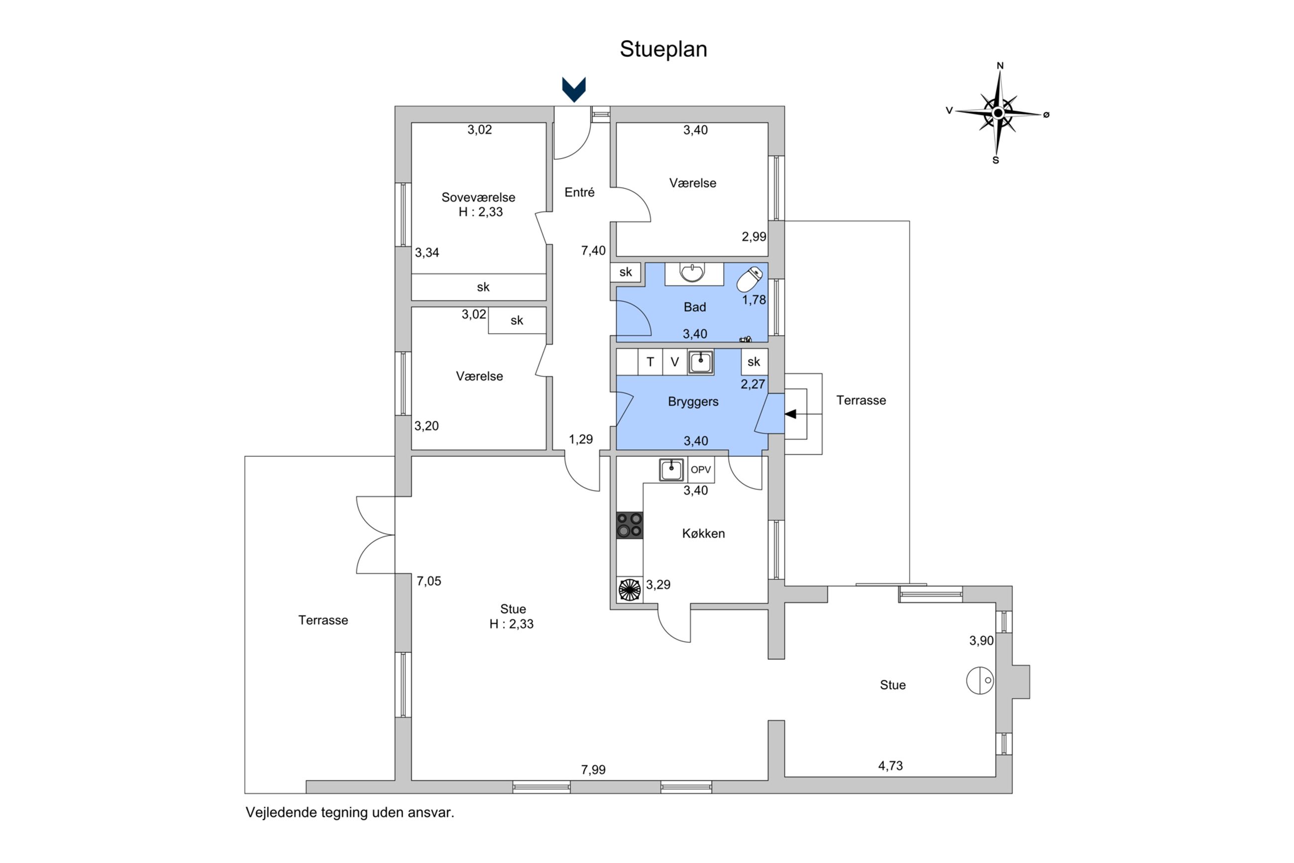Glæemosevej 10, Tølløse - Plantegning