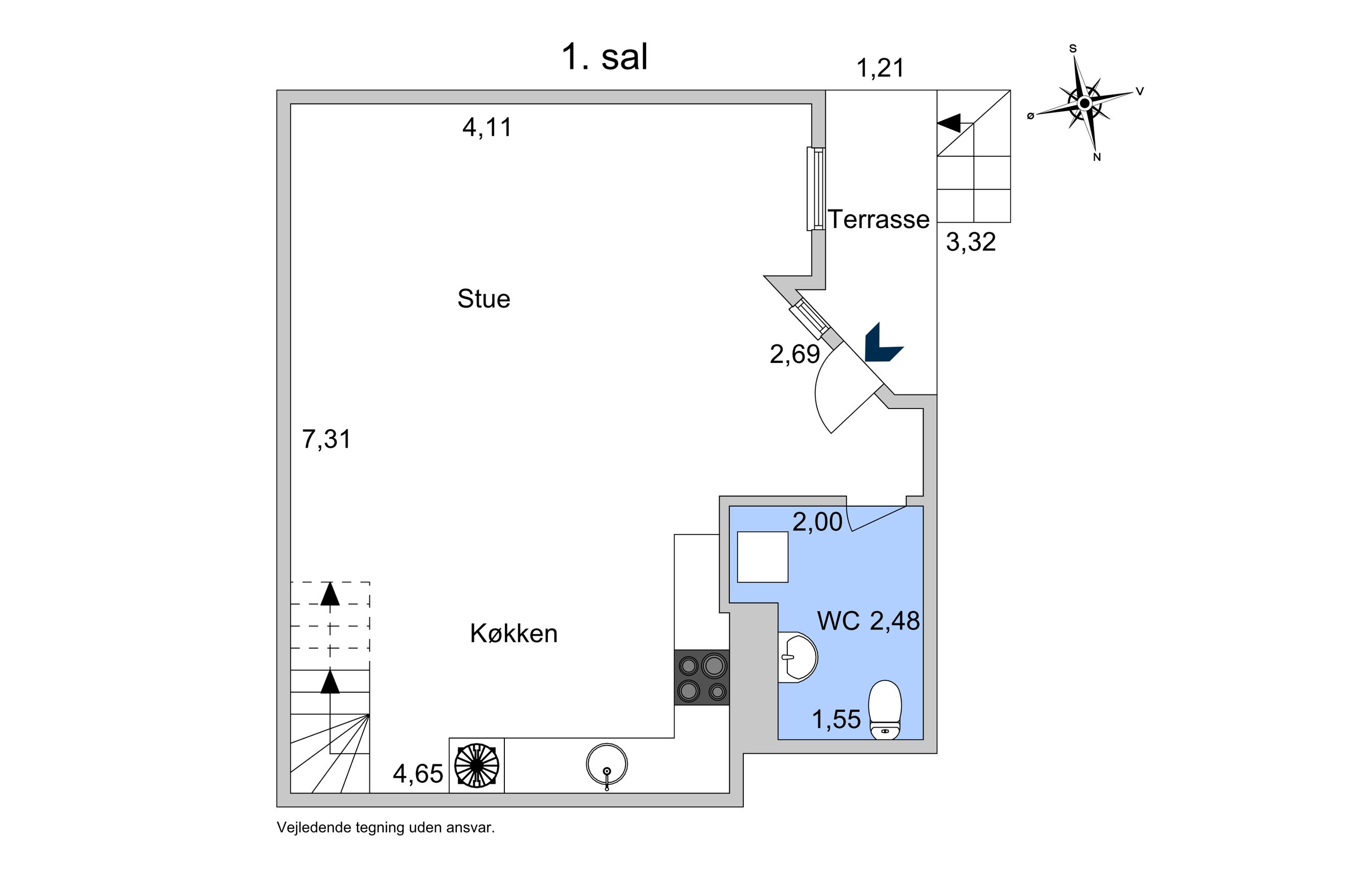 Store Kongensgade 92D, 1. tv, København K - Plantegning
