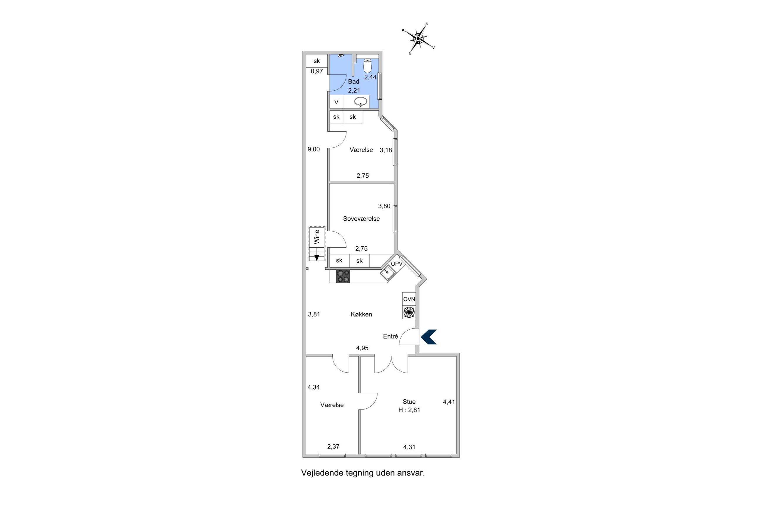 Studiestræde 21, st, København K - Plantegning