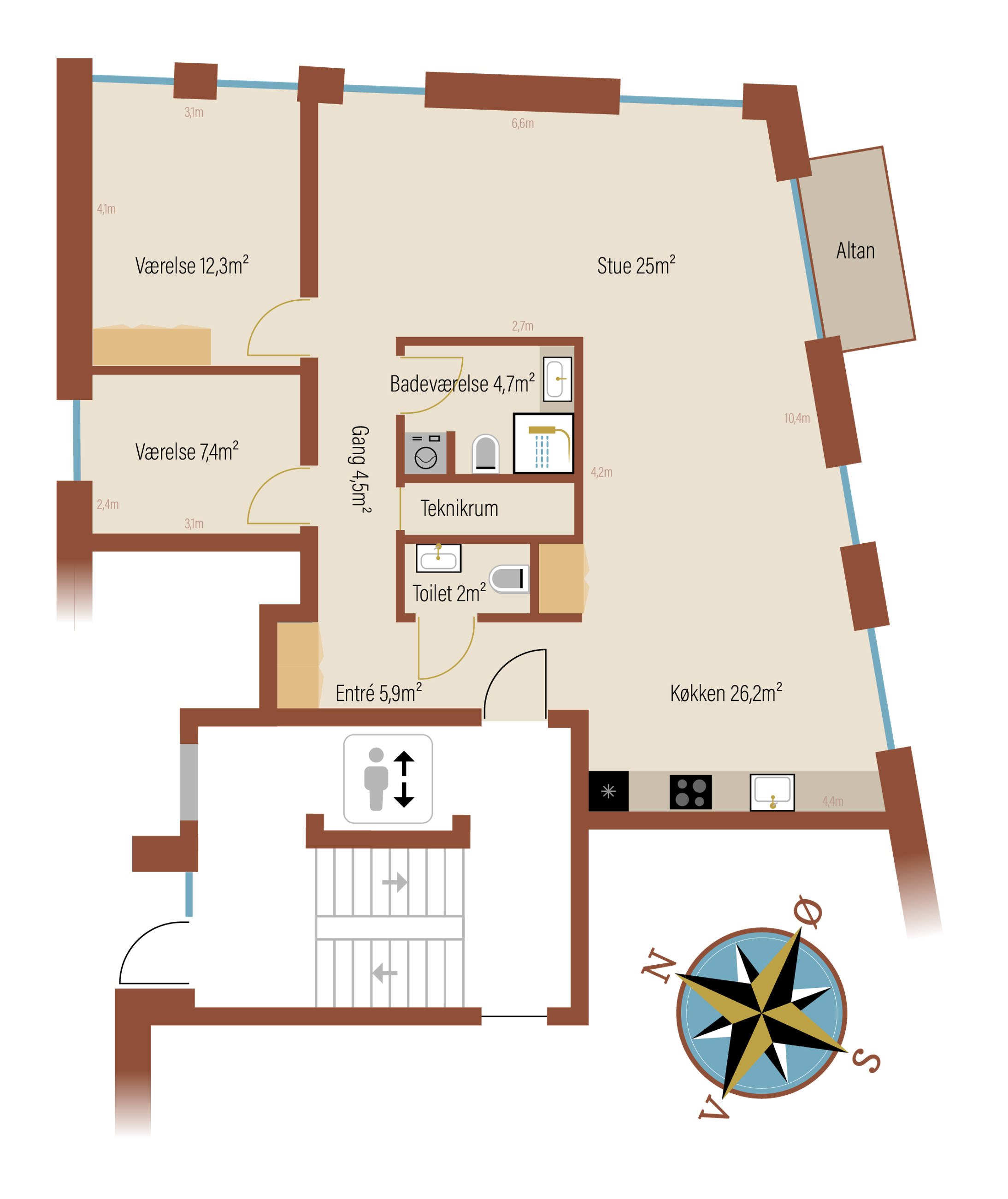 Sophie Brahes Gade 6D, st. th, Helsingør - Plantegning