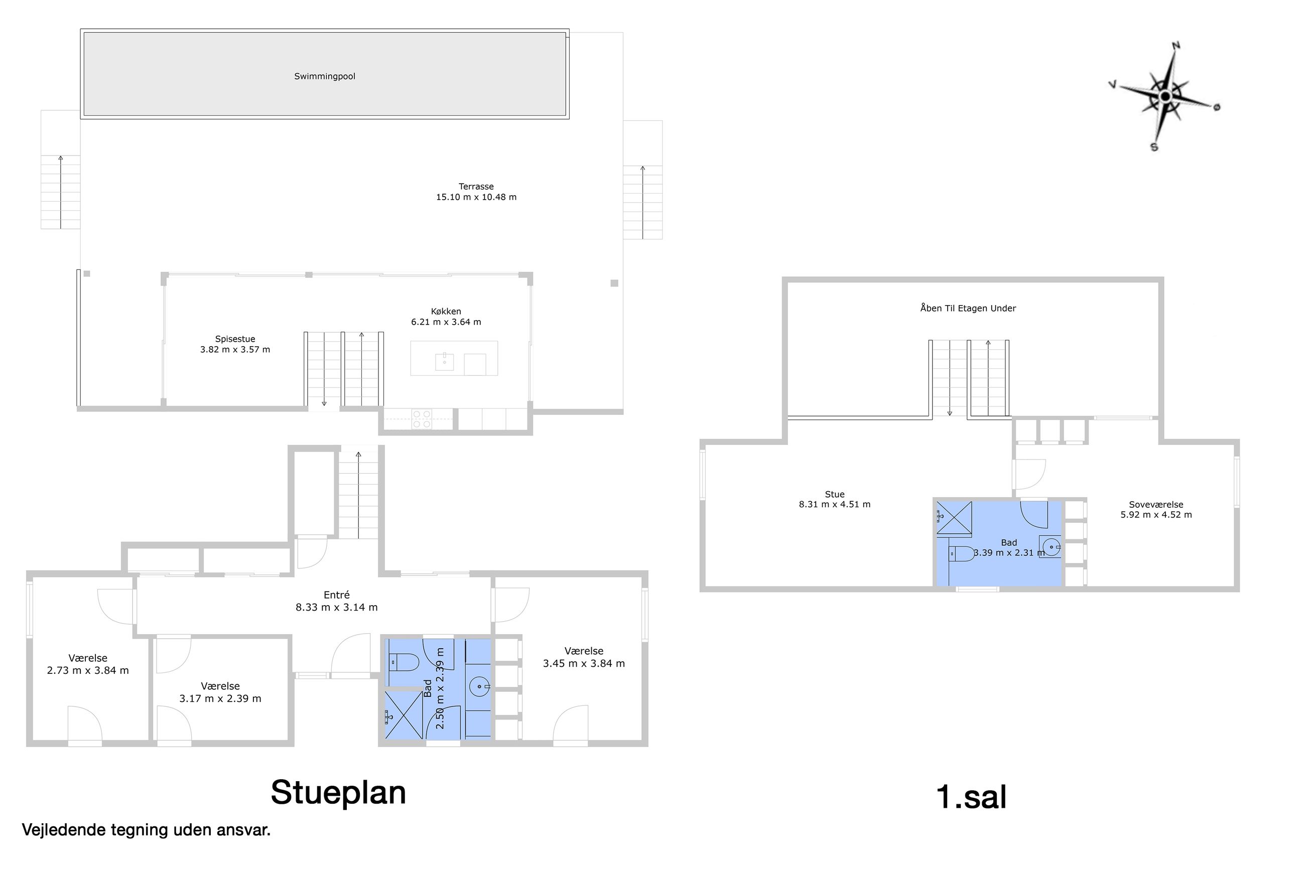 Kystvej 8, Liseleje - Plantegning