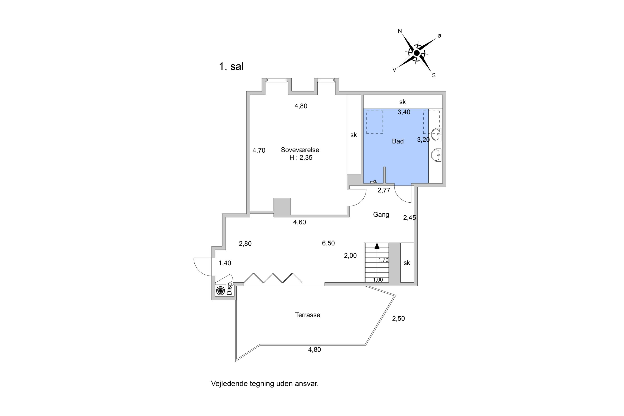 Torvegade 56, 4. tv, København K - Plantegning