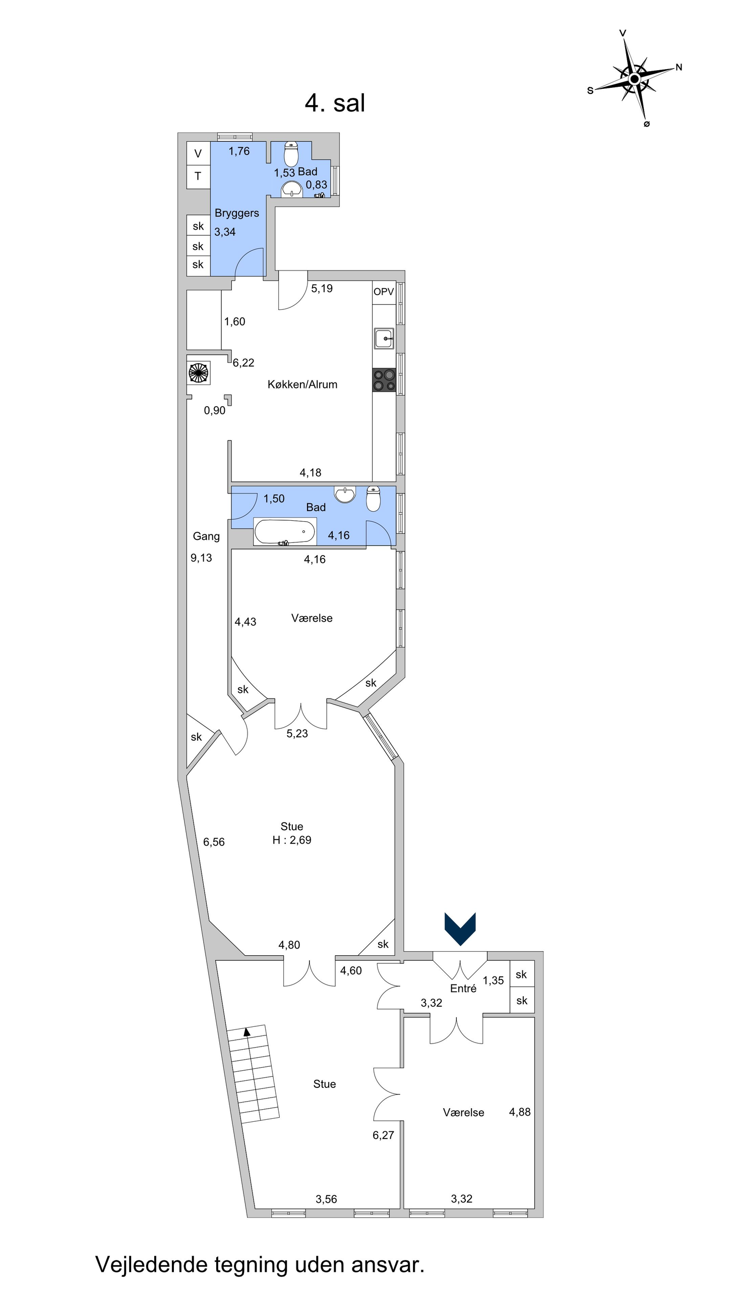 Store Kongensgade 23, 4, København K - Plantegning