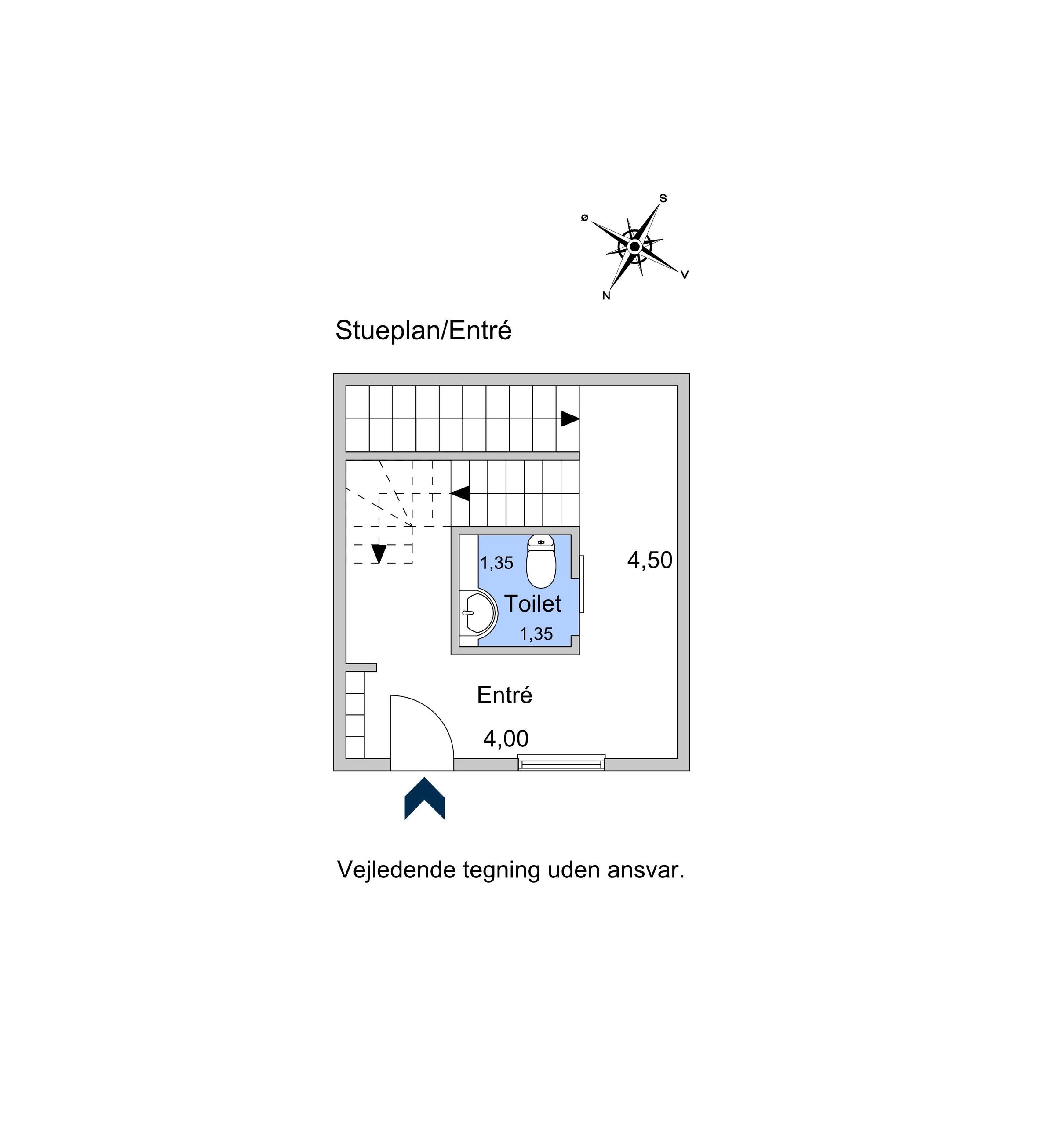Kronprinsessegade 6B, st. 1, København K - Plantegning