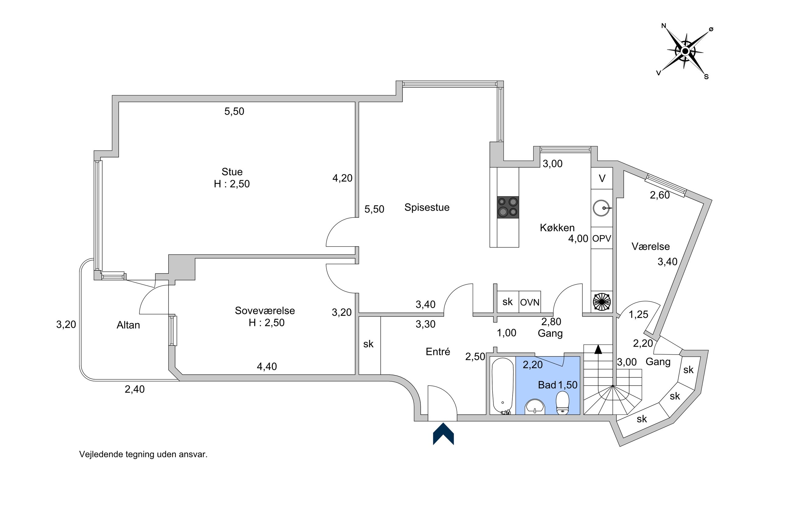 Vester Søgade 78, 2. 4, København V - Plantegning