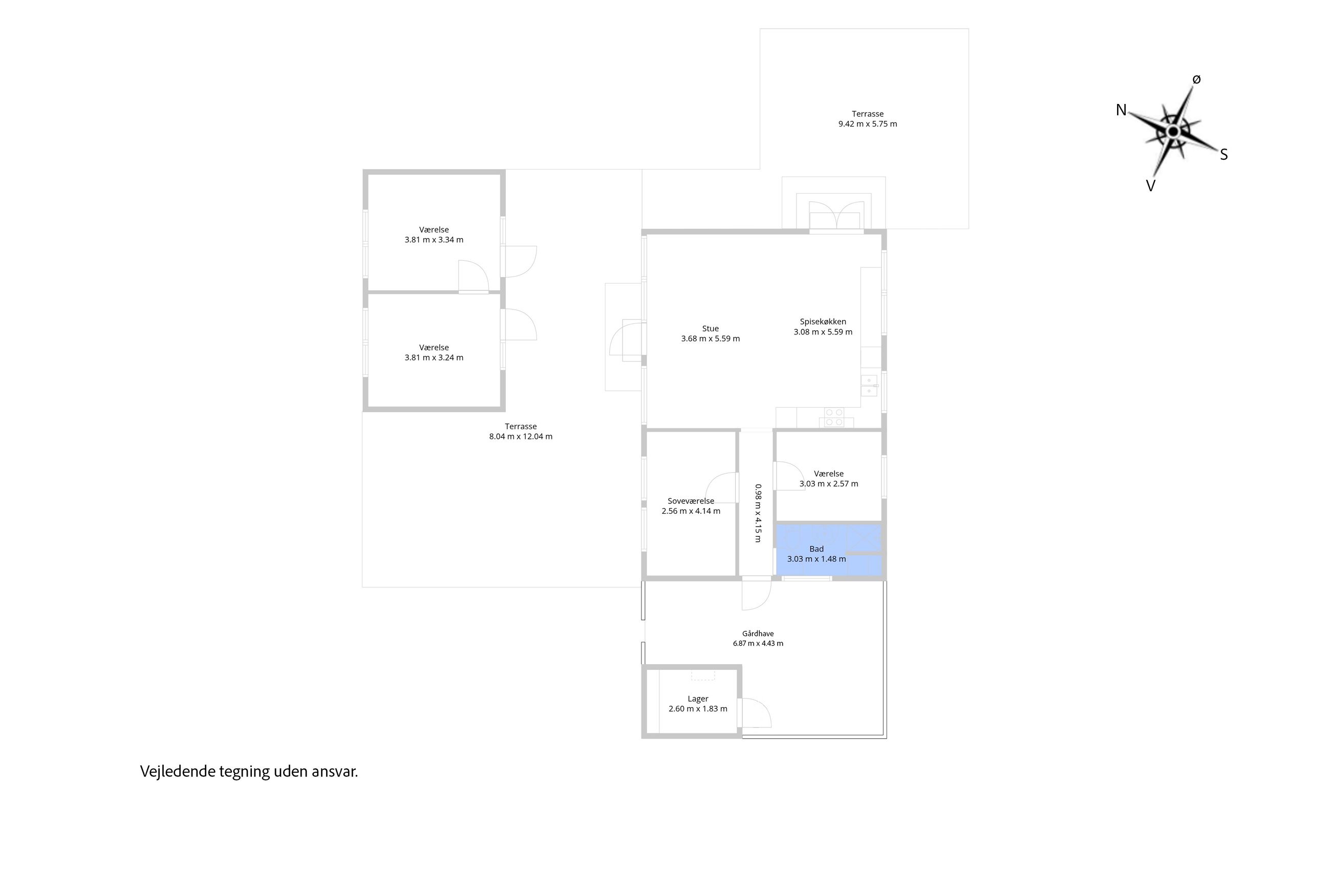 Drosselvej 3, Villingerød, Dronningmølle - Plantegning