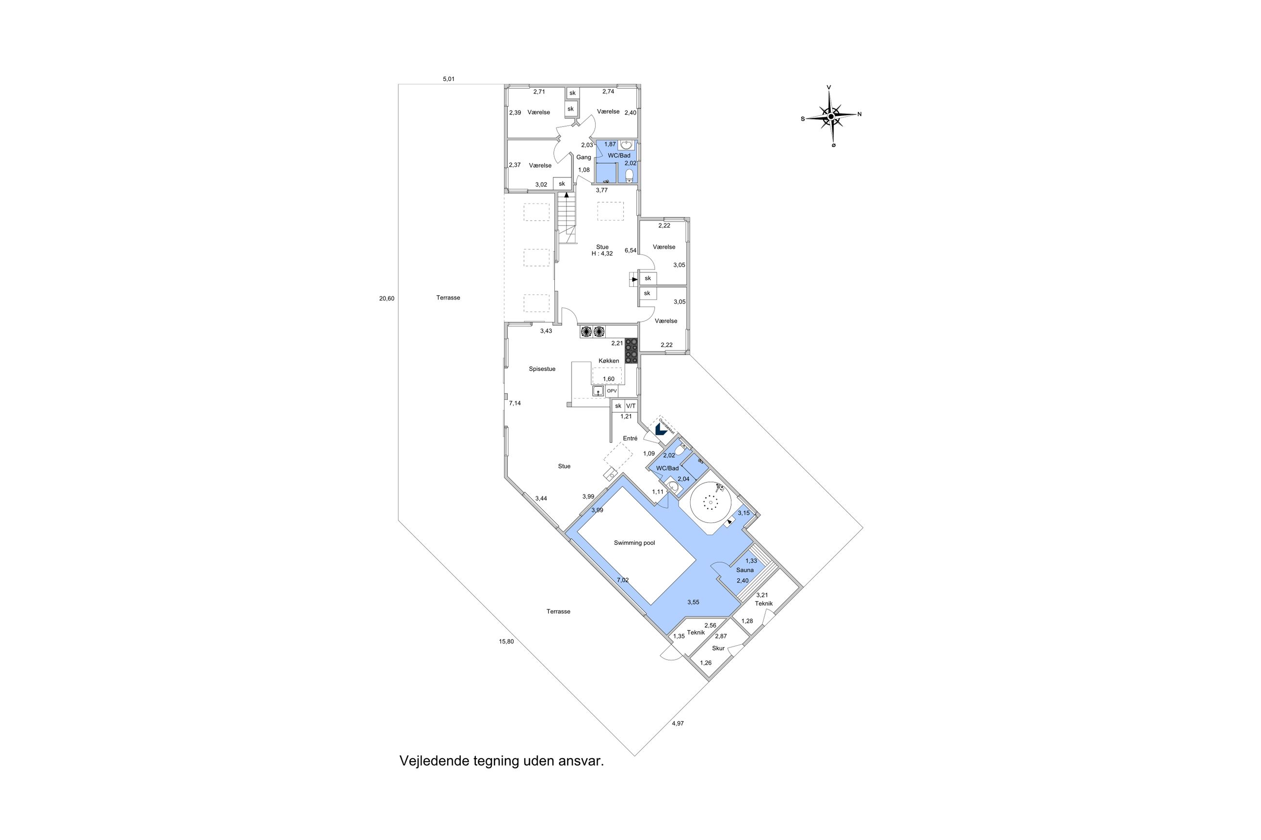 Vejbyvej 3B, Tisvildeleje - Plantegning