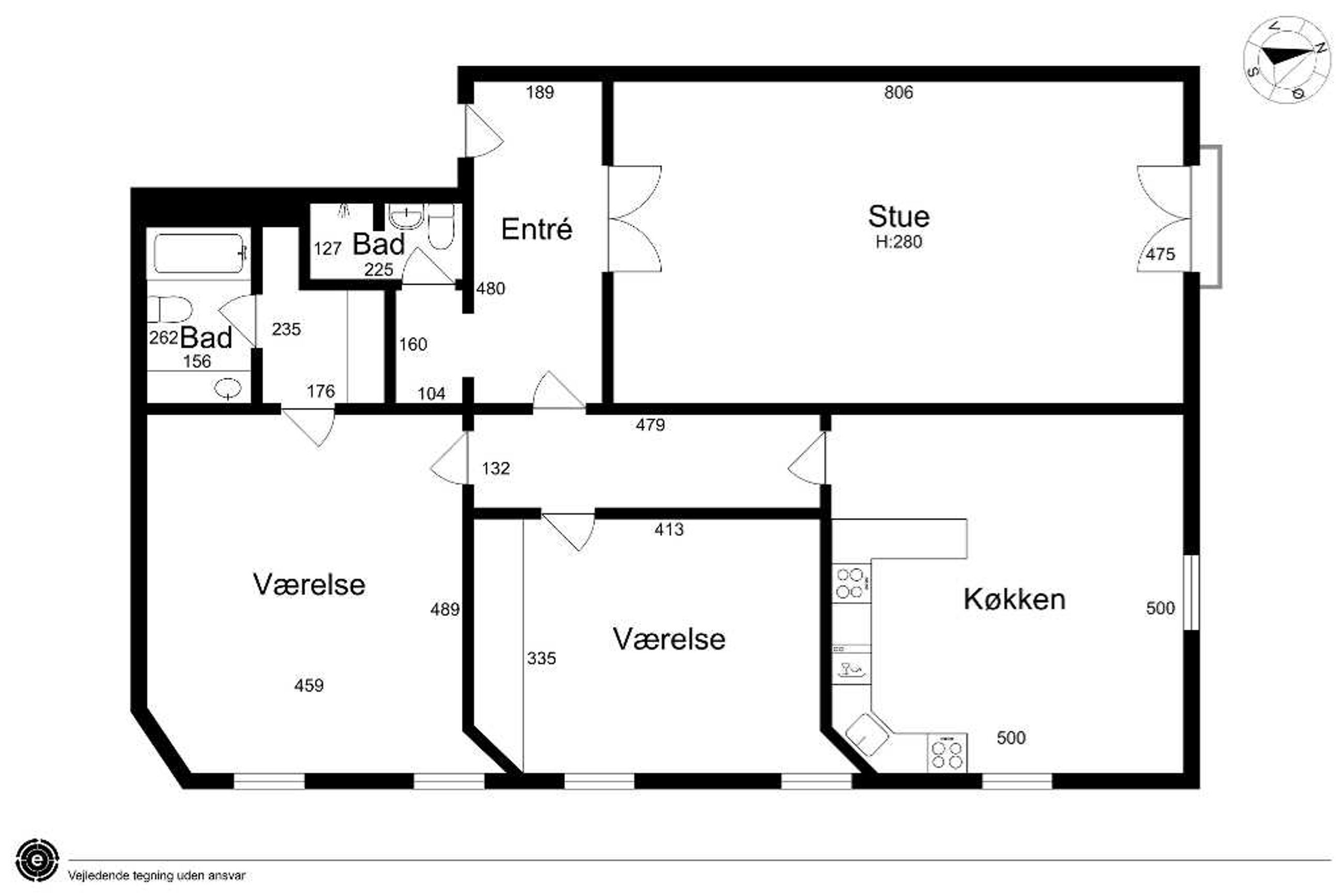 Toldbodgade 36B, 2. mf, København K - Plantegning